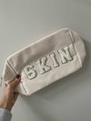 XL Nylon Make Up Bag in Cream